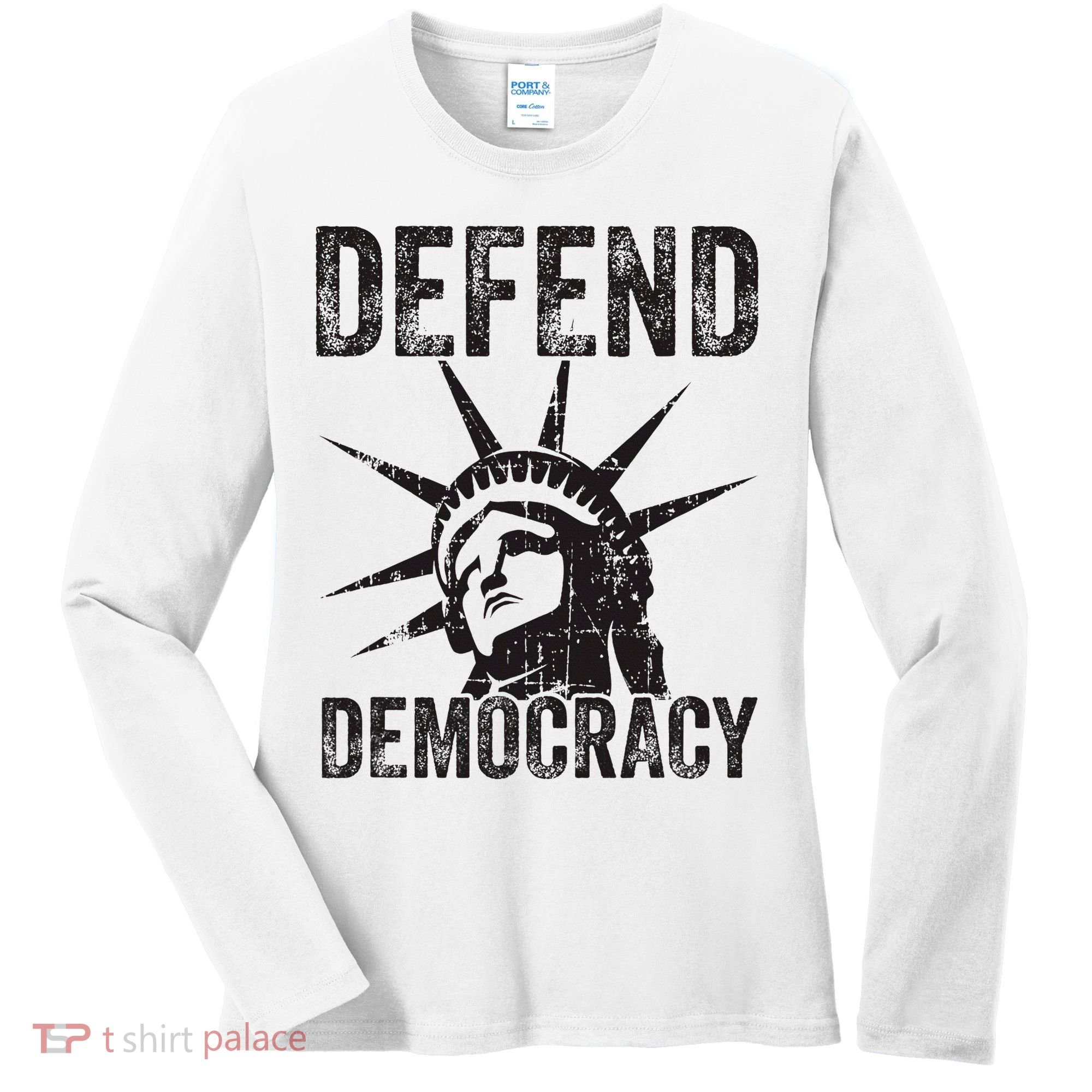 Defend Democracy Protect Voting Rights Save Vote Election Women's Long Sleeve Shirt