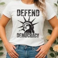 Defend Democracy Protect Voting Rights Save Vote Election Women's T-Shirt thumb 2