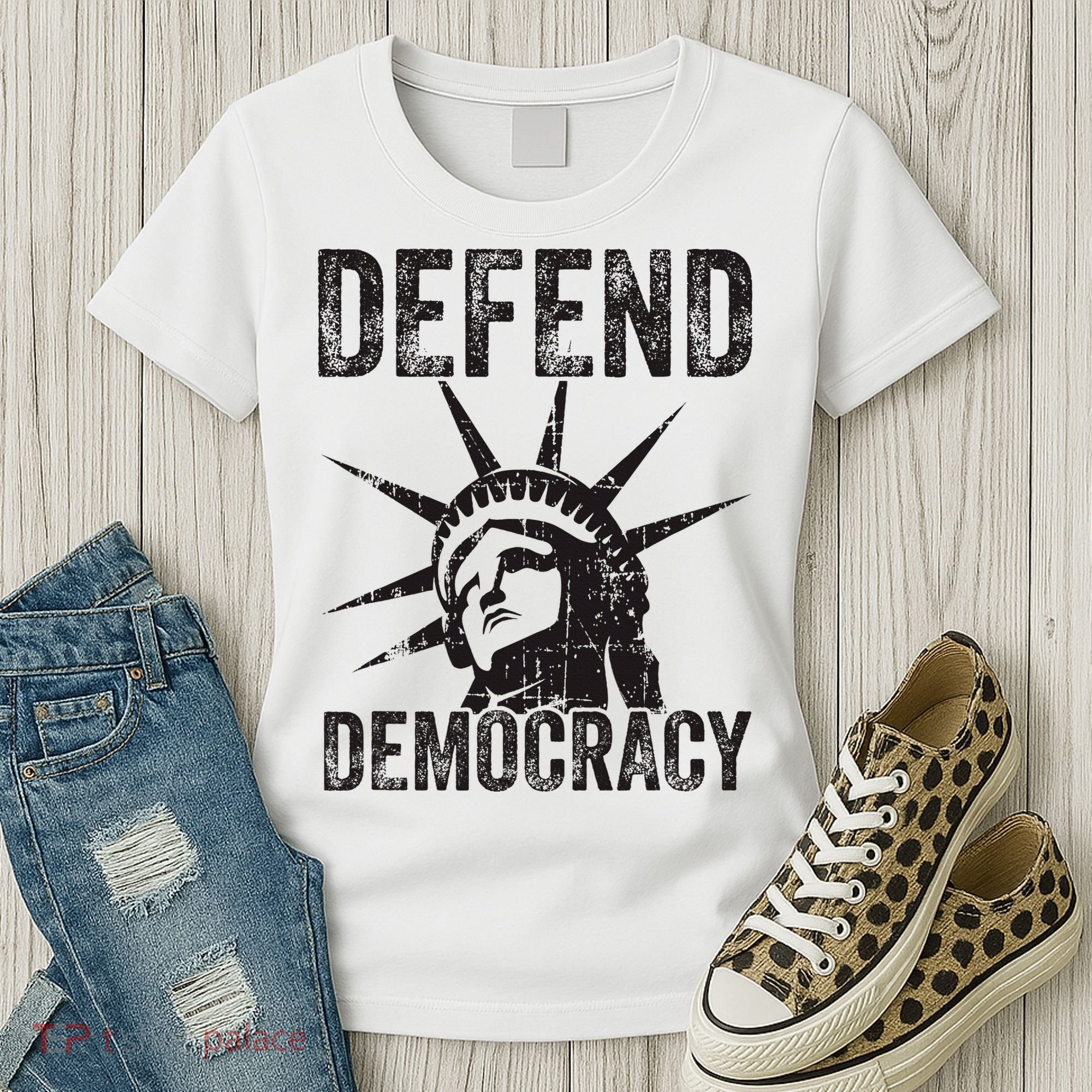 Defend Democracy Protect Voting Rights Save Vote Election Women's T-Shirt