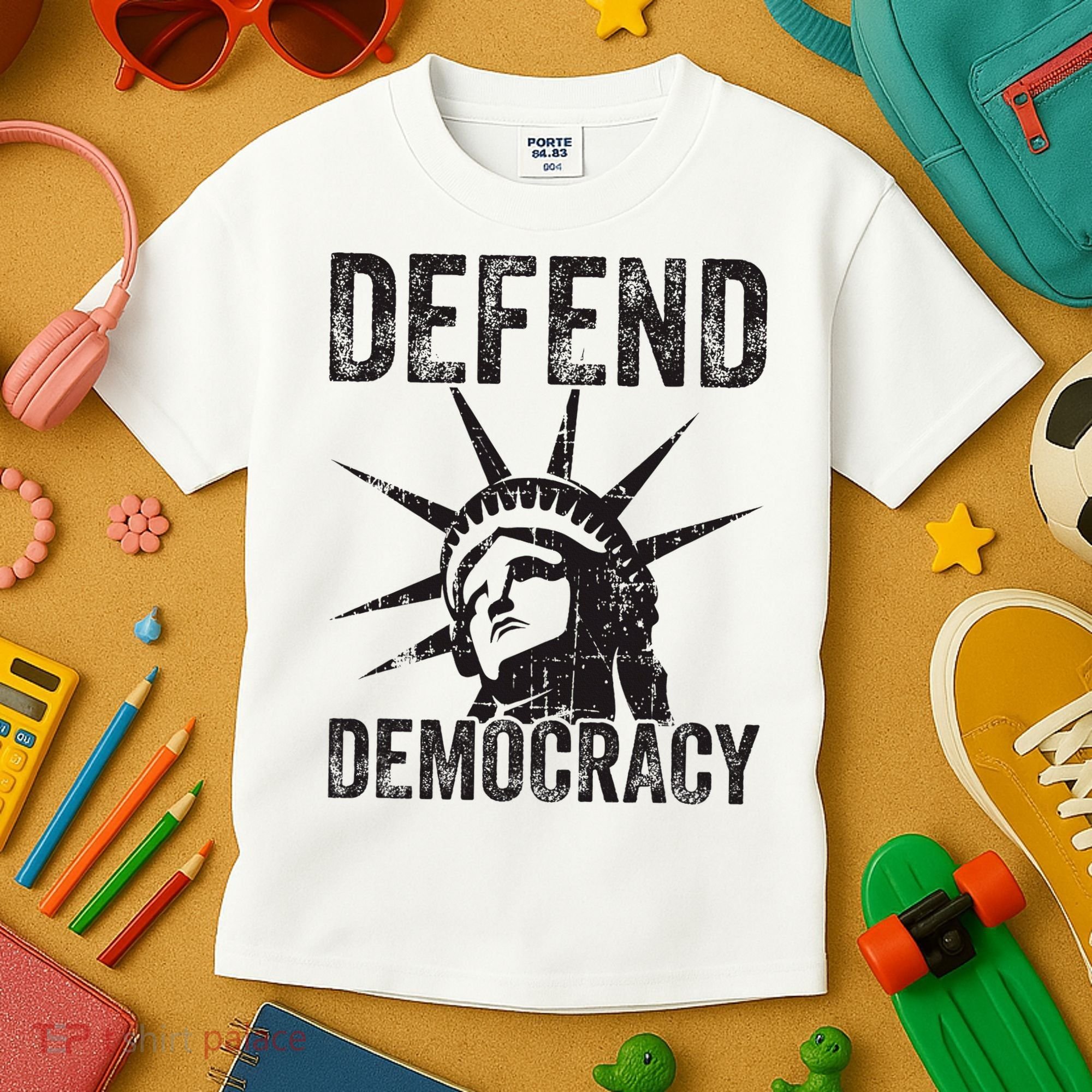 Defend Democracy Protect Voting Rights Save Vote Election Kids T-Shirt