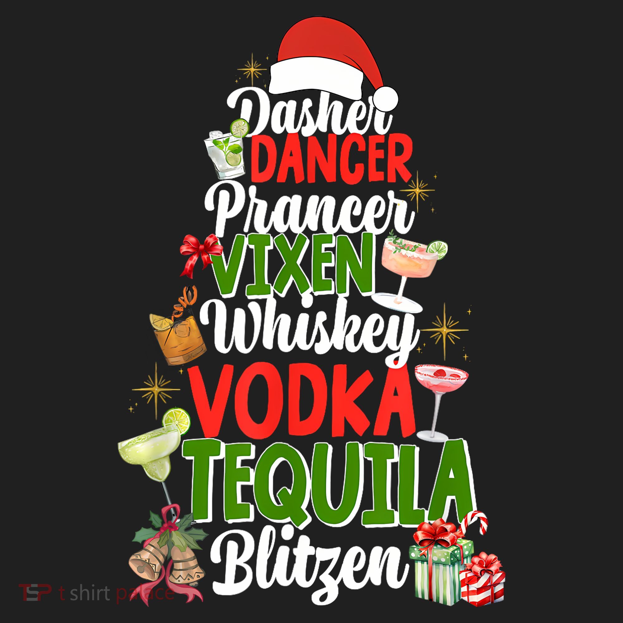 Dasher Dancer Prancer Vixen Moscato Vodka Tequila Blitzen Women's Sweatshirt