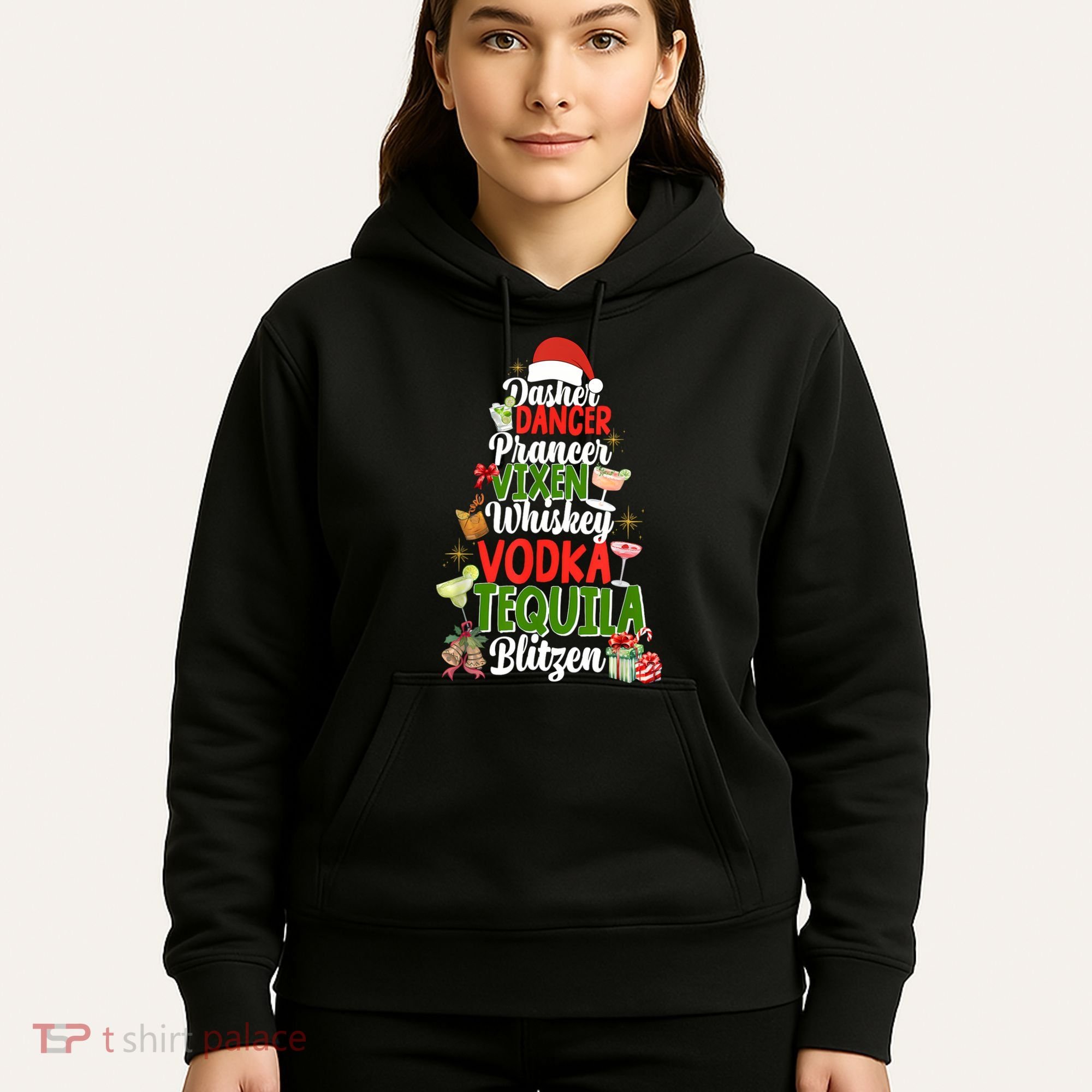 Dasher Dancer Prancer Vixen Moscato Vodka Tequila Blitzen Hoodie