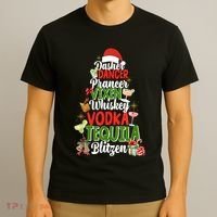 Dasher Dancer Prancer Vixen Moscato Vodka Tequila Blitzen T-Shirt thumb 3