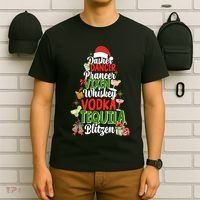 Dasher Dancer Prancer Vixen Moscato Vodka Tequila Blitzen T-Shirt thumb 6