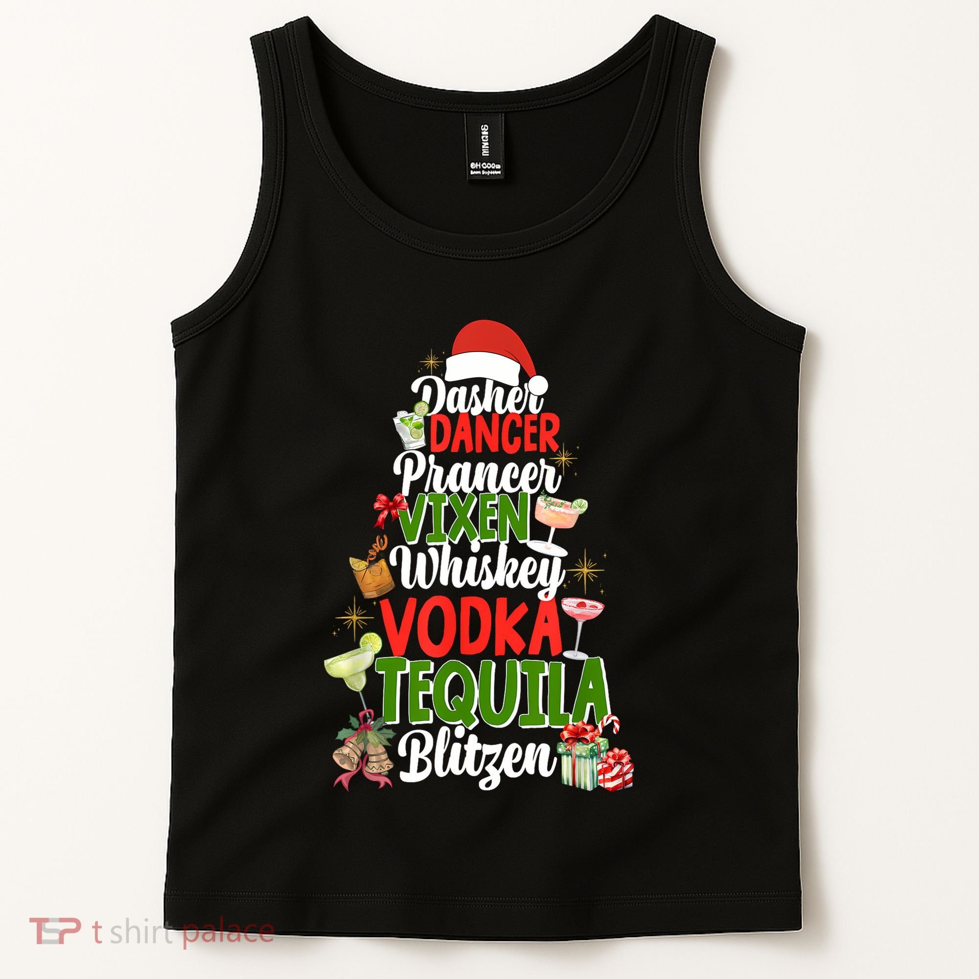 Dasher Dancer Prancer Vixen Moscato Vodka Tequila Blitzen Tank Top