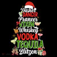 Dasher Dancer Prancer Vixen Moscato Vodka Tequila Blitzen Women's T-Shirt thumb 6