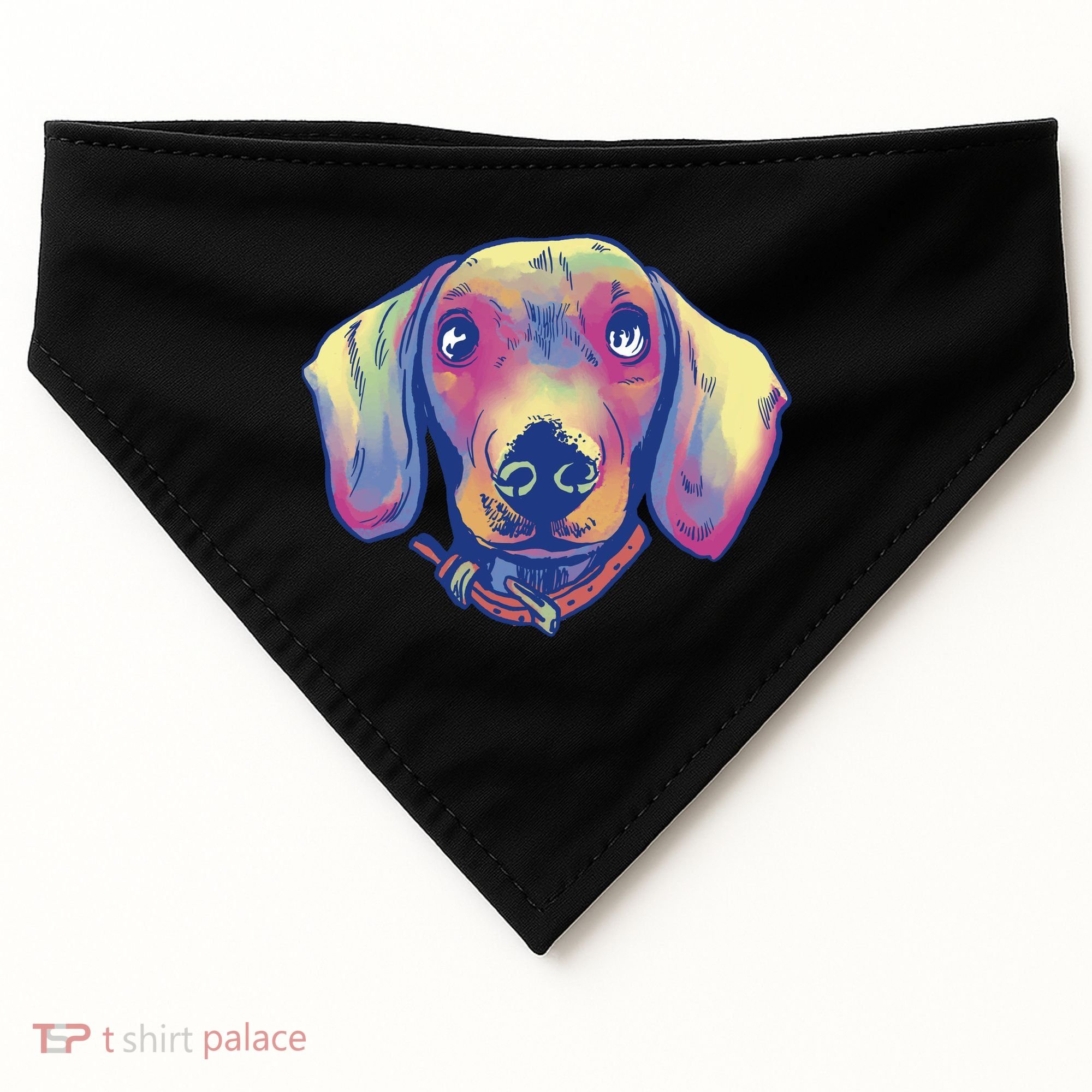 Dachshund Dog Portrait USA-Made Doggie Bandana