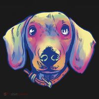 Dachshund Dog Portrait USA-Made Doggie Bandana thumb 2