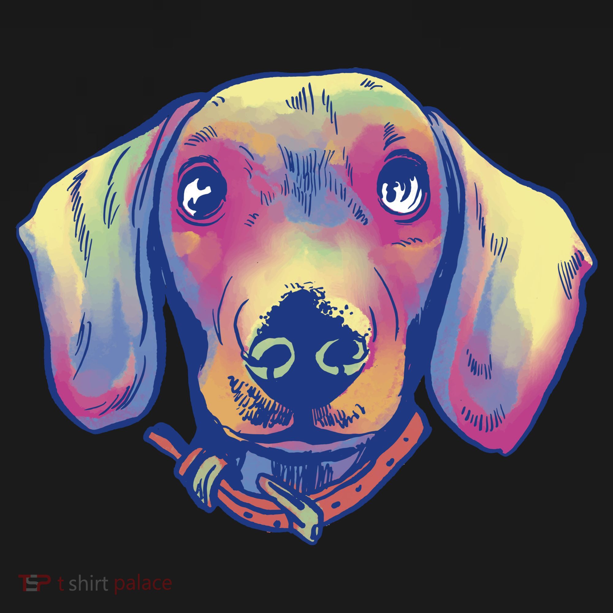 Dachshund Dog Portrait USA-Made Doggie Bandana