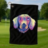 Dachshund Dog Portrait Golf Towel thumb 1
