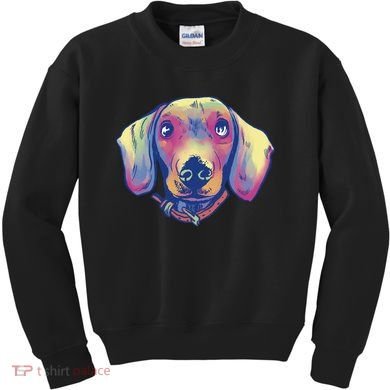 Dachshund Dog Portrait Kids Sweatshirt