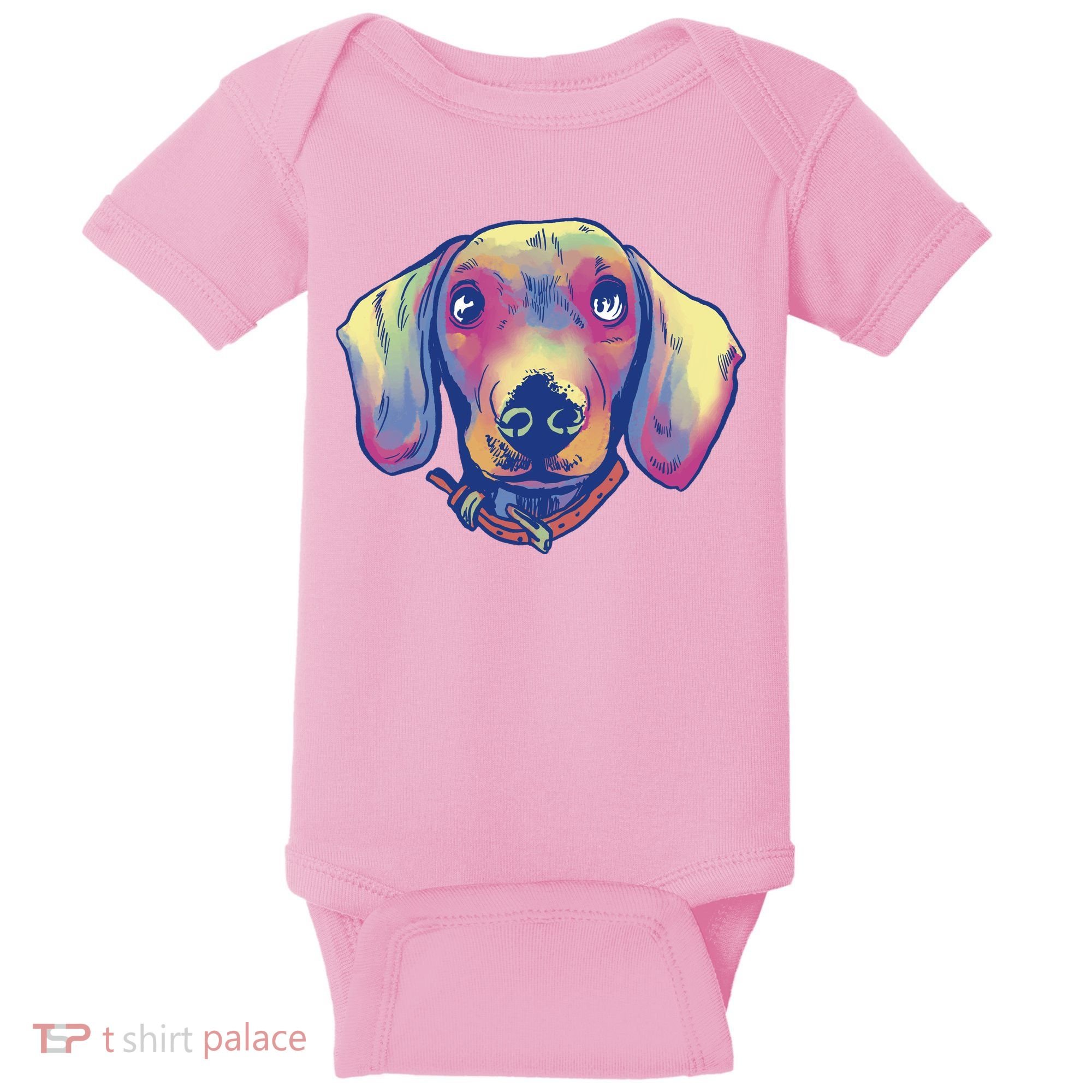 Dachshund Dog Portrait Baby Bodysuit