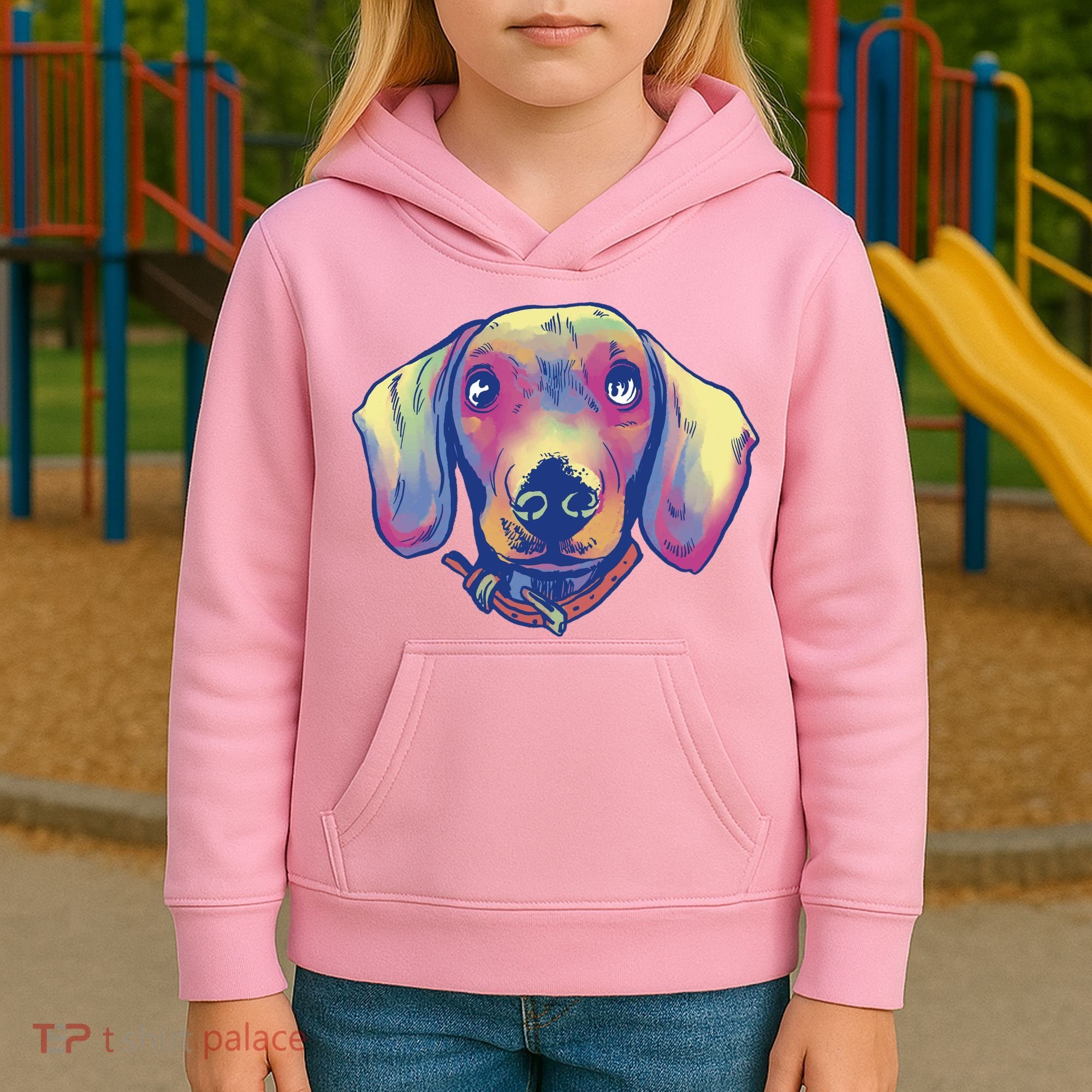 Dachshund Dog Portrait Kids Hoodie