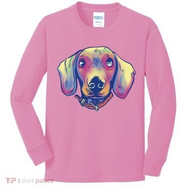 Dachshund Dog Portrait Kids Long Sleeve Shirt