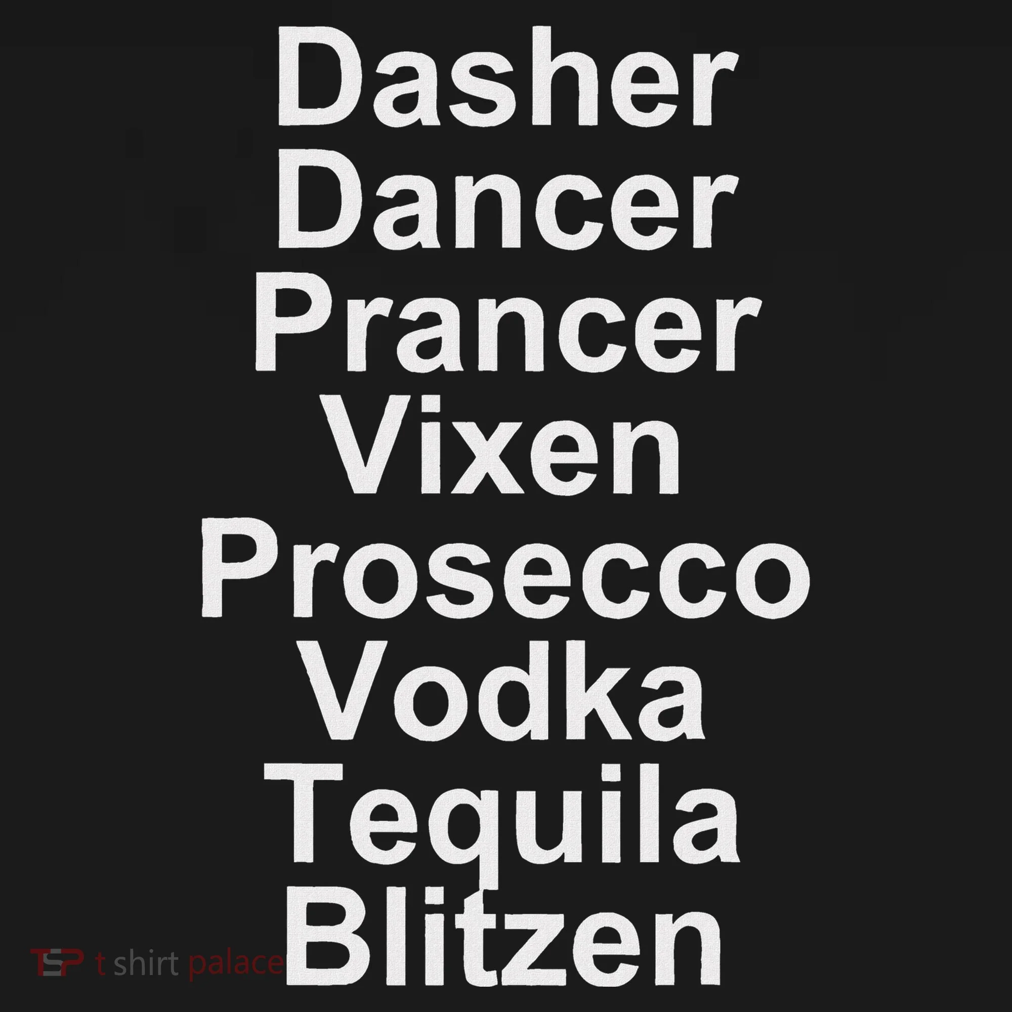 Dasher Dancer Prancer Vixen Vodka Tequila Alcohol List Funny Hoodie