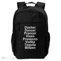 Dasher Dancer Prancer Vixen Vodka Tequila Alcohol List Funny Backpack thumb 0