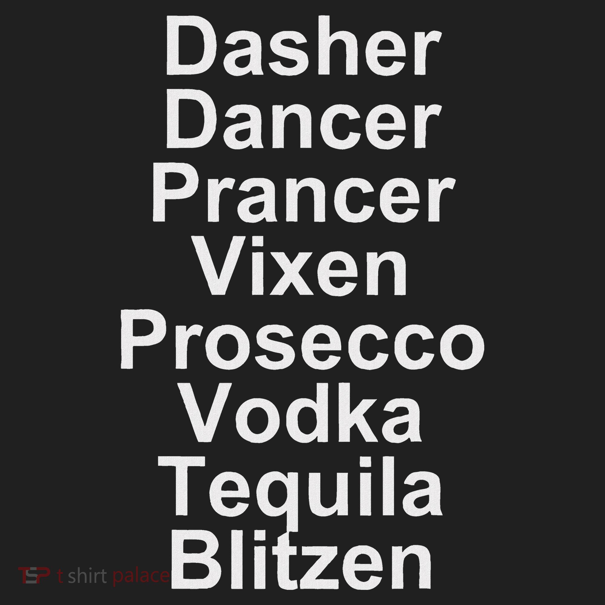 Dasher Dancer Prancer Vixen Vodka Tequila Alcohol List Funny Hat
