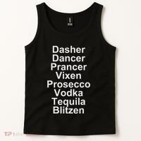 Dasher Dancer Prancer Vixen Vodka Tequila Alcohol List Funny Tank Top thumb 2