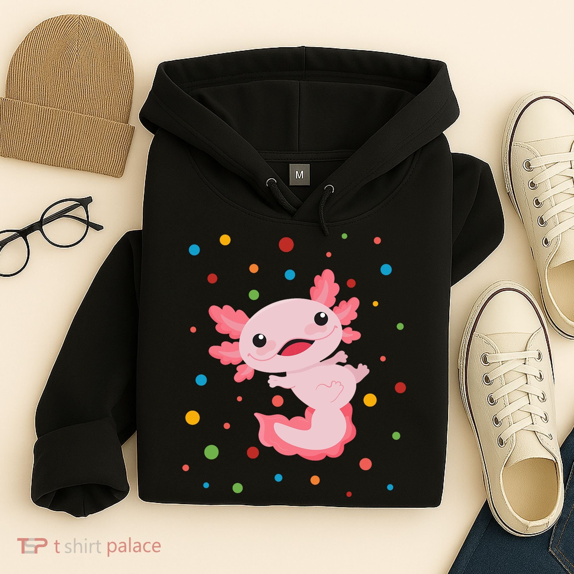 Dot Day Polka Dots Axolotl Hoodie