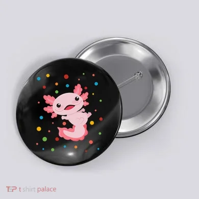 Dot Day Polka Dots Axolotl Button