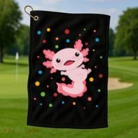 Dot Day Polka Dots Axolotl Golf Towel thumb 1