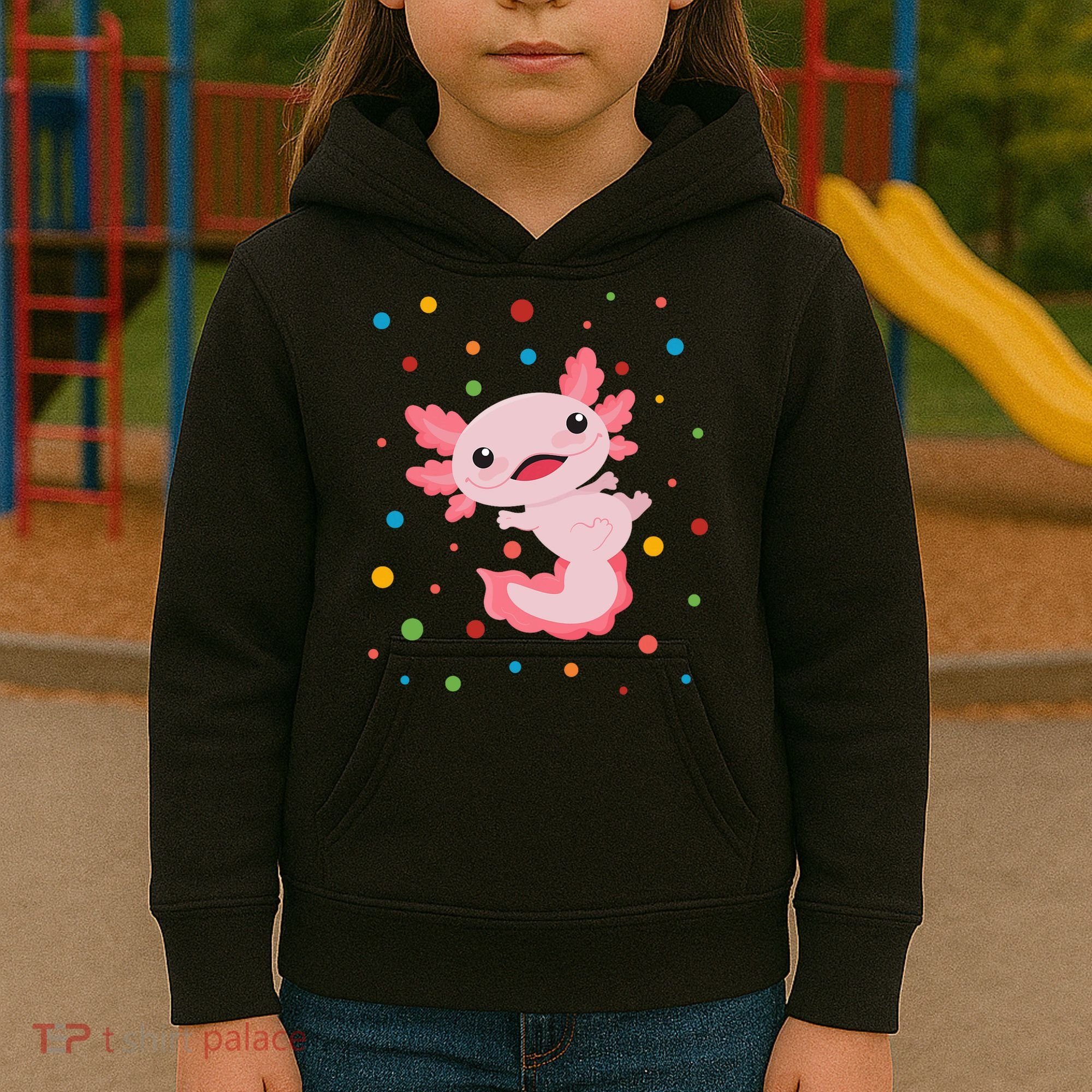 Dot Day Polka Dots Axolotl Kids Hoodie