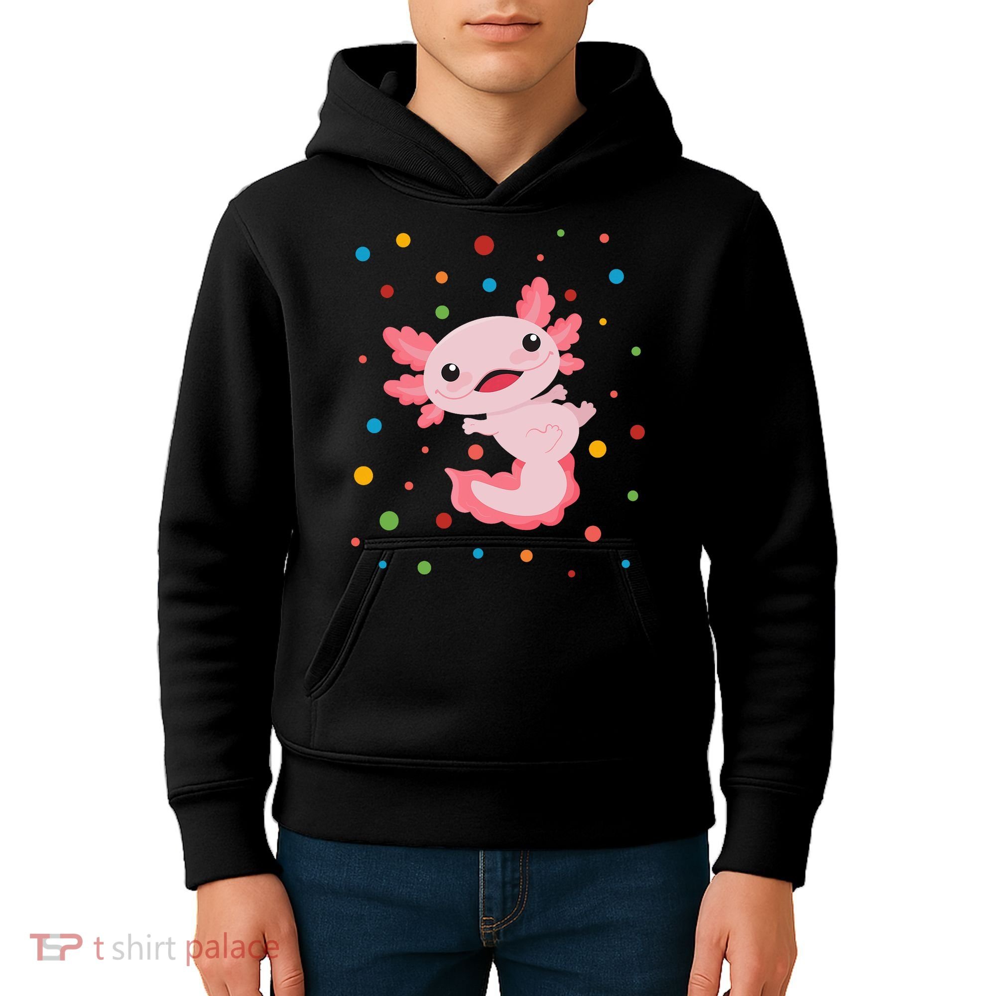 Dot Day Polka Dots Axolotl Kids Hoodie