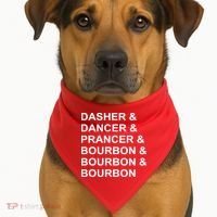 Dasher Dancer Prancer & Bourbon USA-Made Doggie Bandana thumb 1