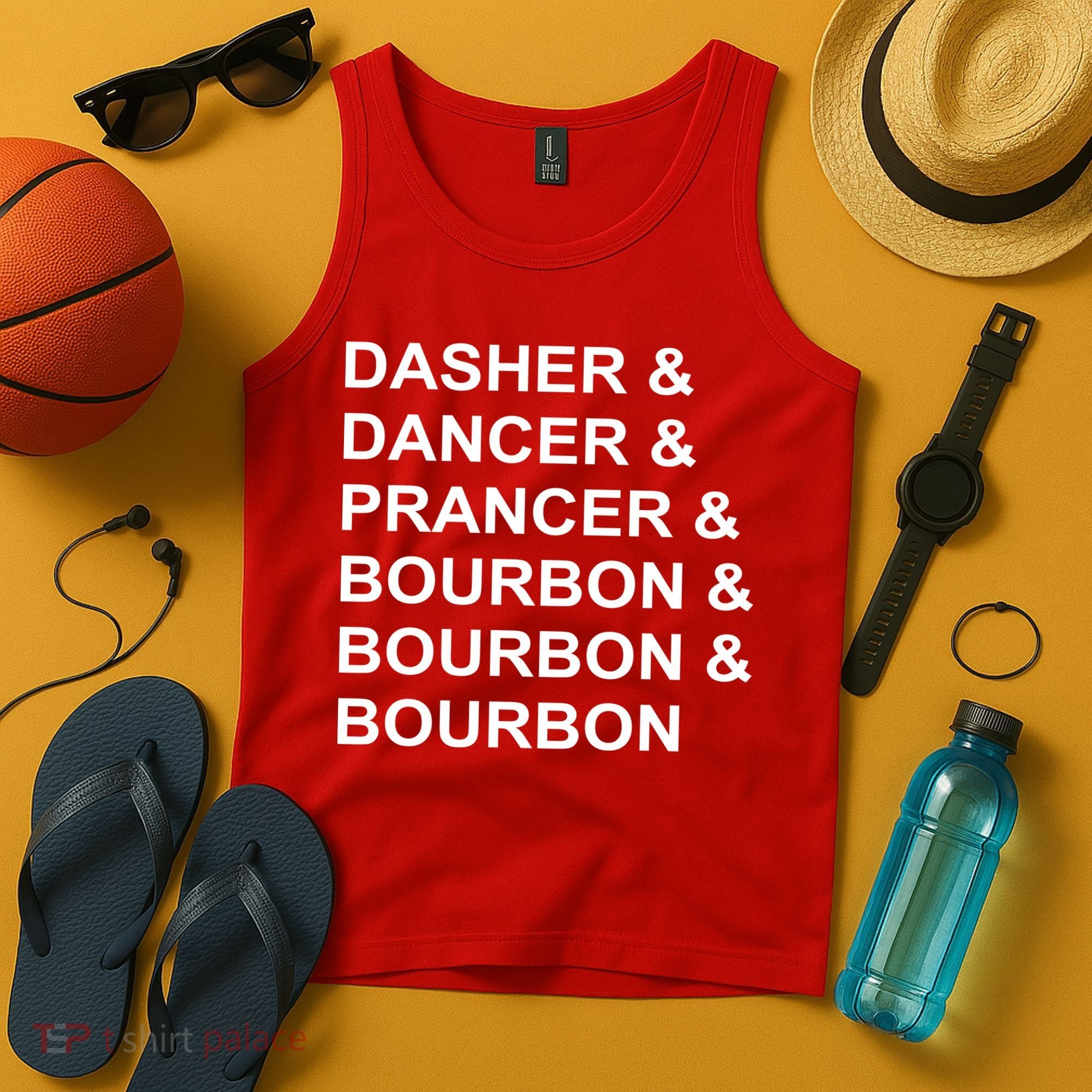 Dasher Dancer Prancer & Bourbon Tank Top