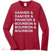 Dasher Dancer Prancer & Bourbon Women's Long Sleeve Shirt thumb 0