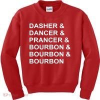 Dasher Dancer Prancer & Bourbon Kids Sweatshirt thumb 0