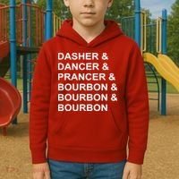 Dasher Dancer Prancer & Bourbon Kids Hoodie thumb 2