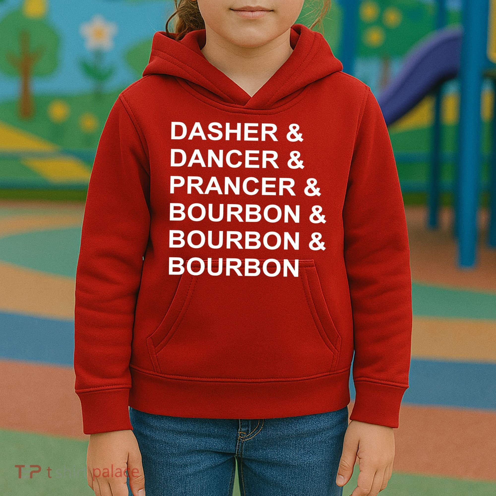 Dasher Dancer Prancer & Bourbon Kids Hoodie