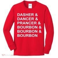 Dasher Dancer Prancer & Bourbon Kids Long Sleeve Shirt thumb 0