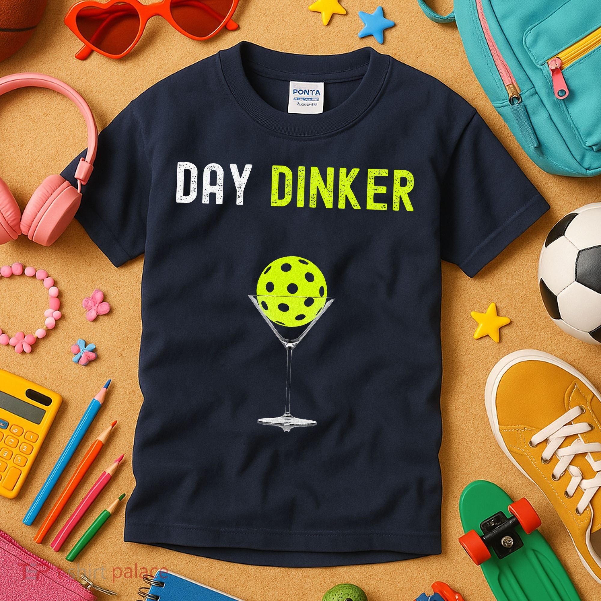 Day Dinker Pickleball Funny Pickleball Day Dinker Kids T-Shirt