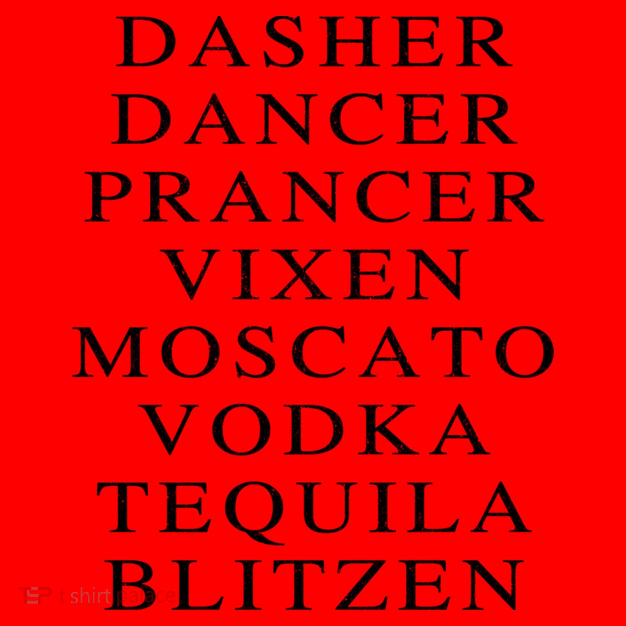 Dasher Dancer Prancer Vixen Moscato Vodka Tequila Blitzen Gift Santa Hat