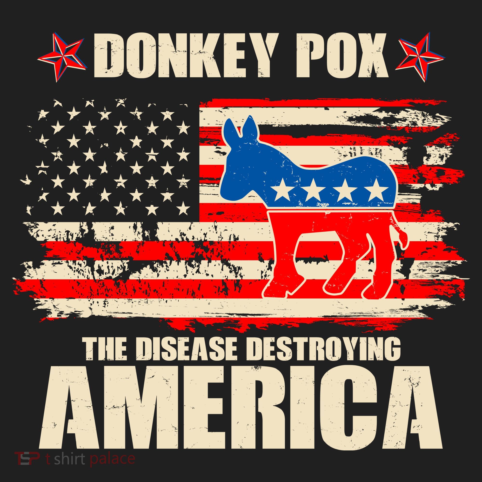 Distressed Donkey Pox The Disease Destroying America Women's Sweatshirt