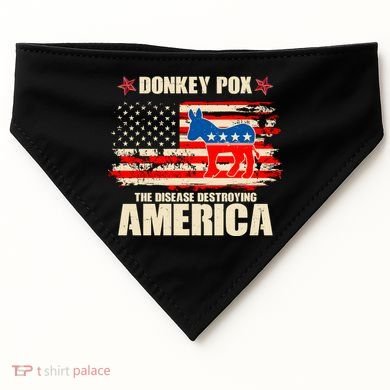 Distressed Donkey Pox The Disease Destroying America USA-Made Doggie Bandana