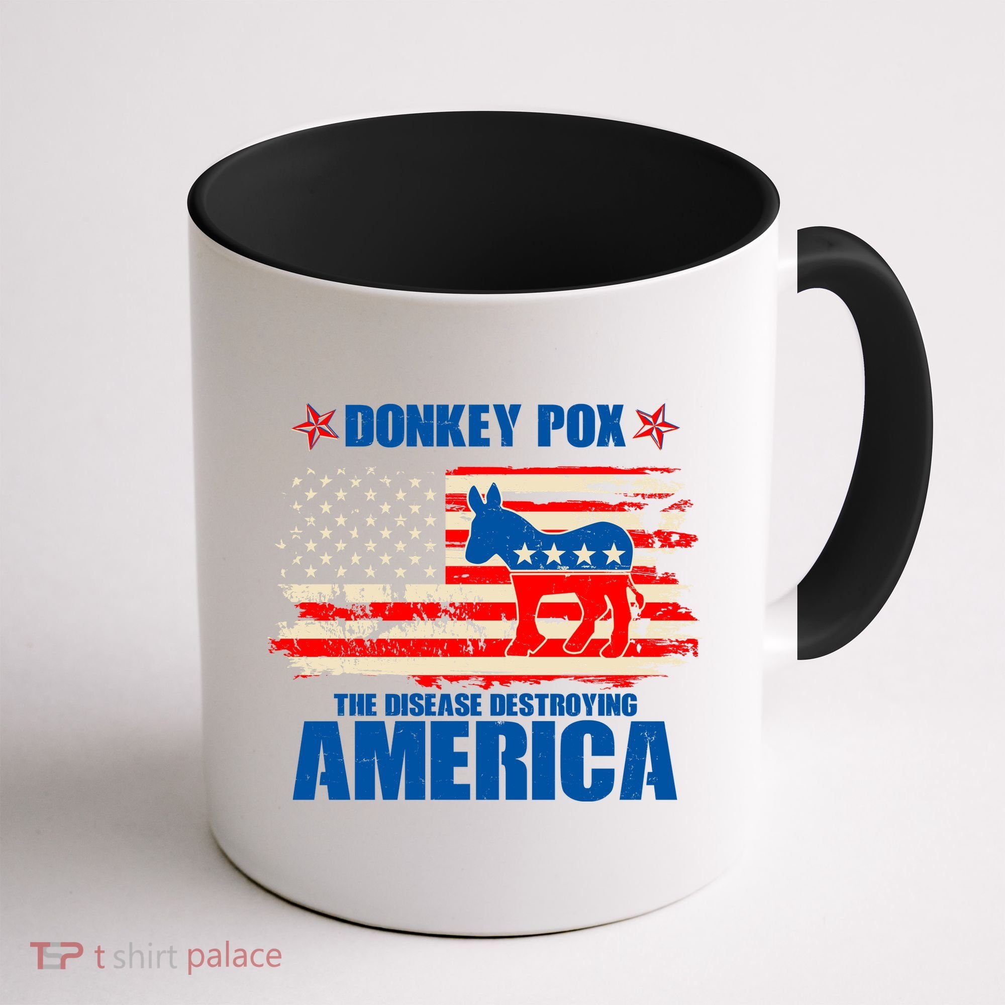 Distressed Donkey Pox The Disease Destroying America Coffee Mug