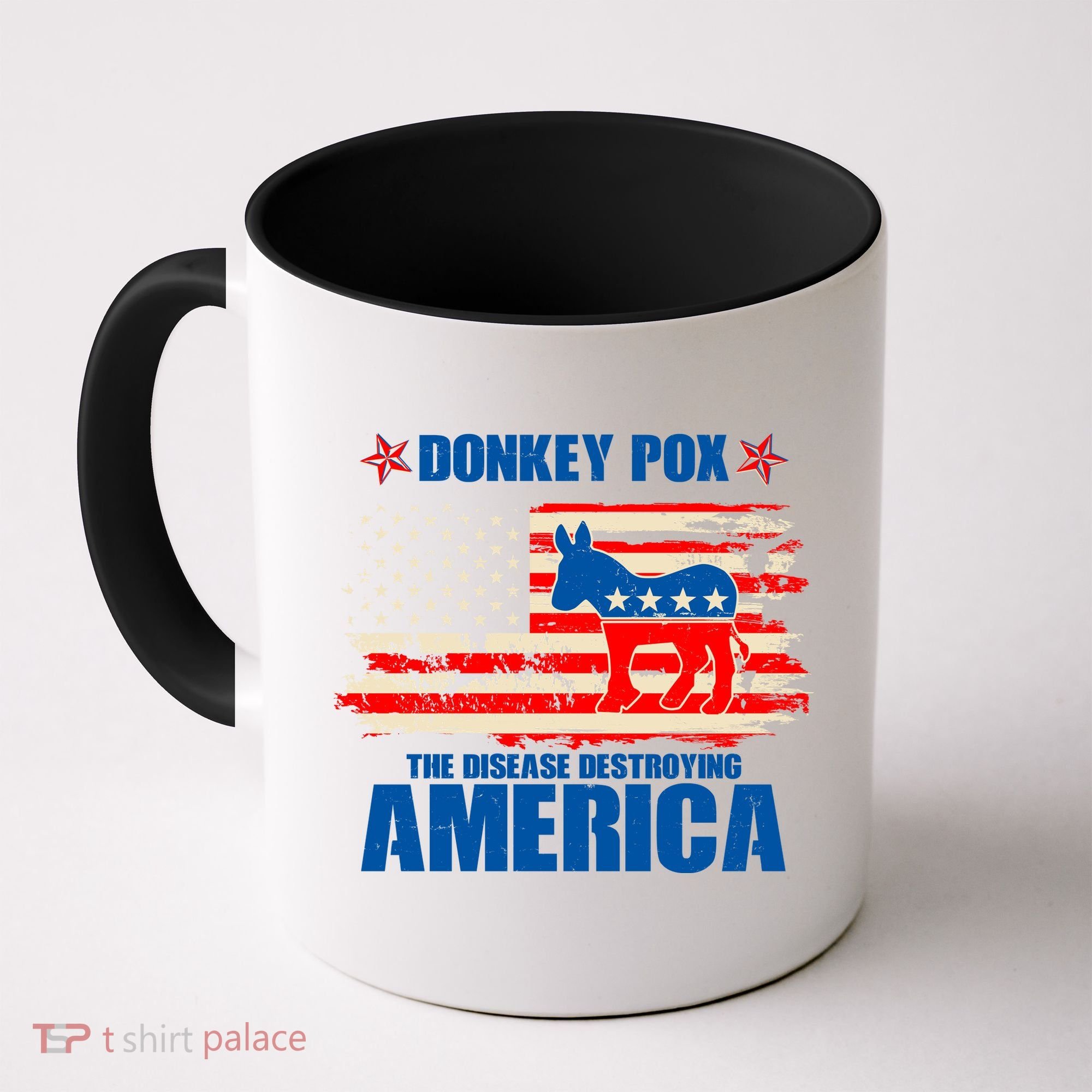 Distressed Donkey Pox The Disease Destroying America Coffee Mug