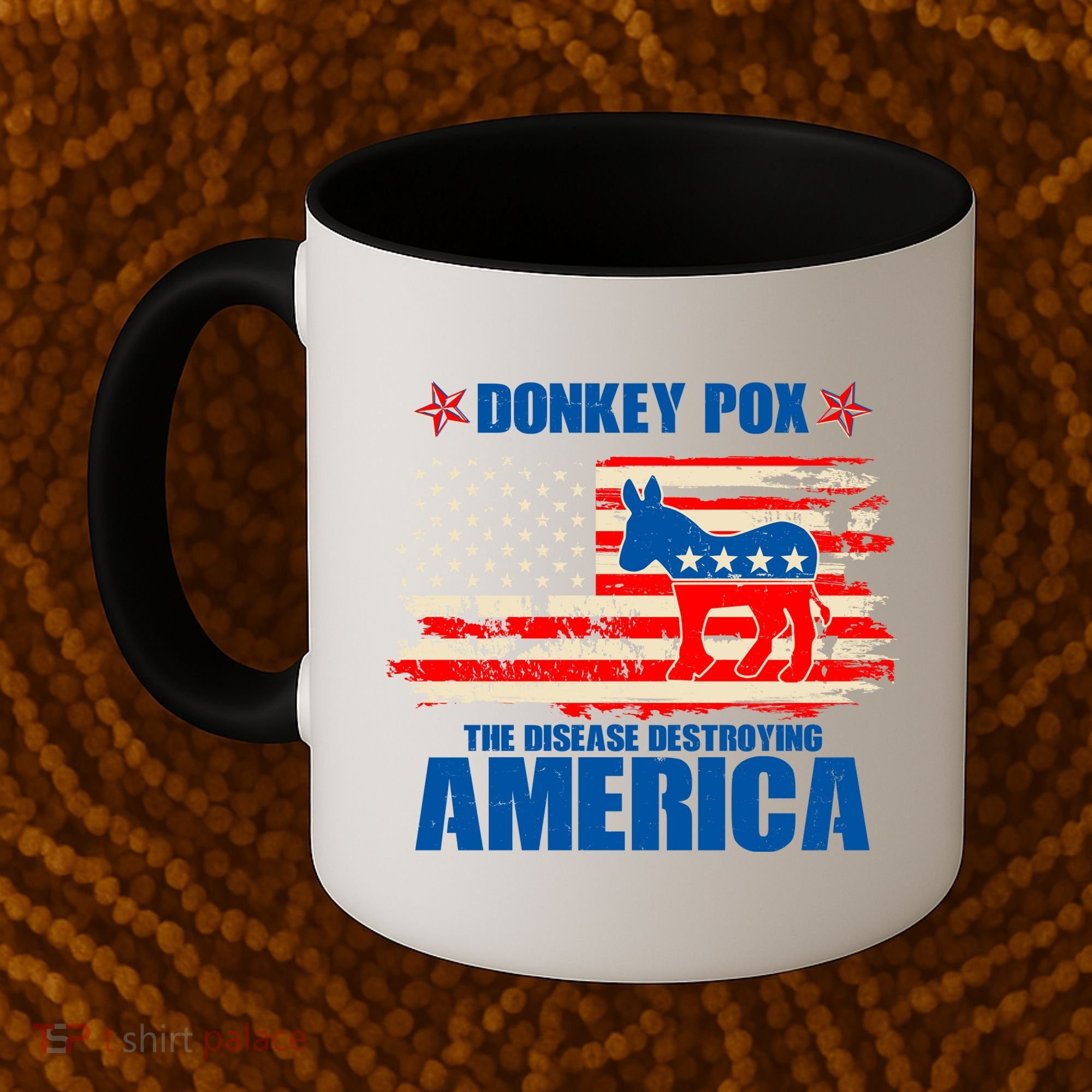 Distressed Donkey Pox The Disease Destroying America Coffee Mug