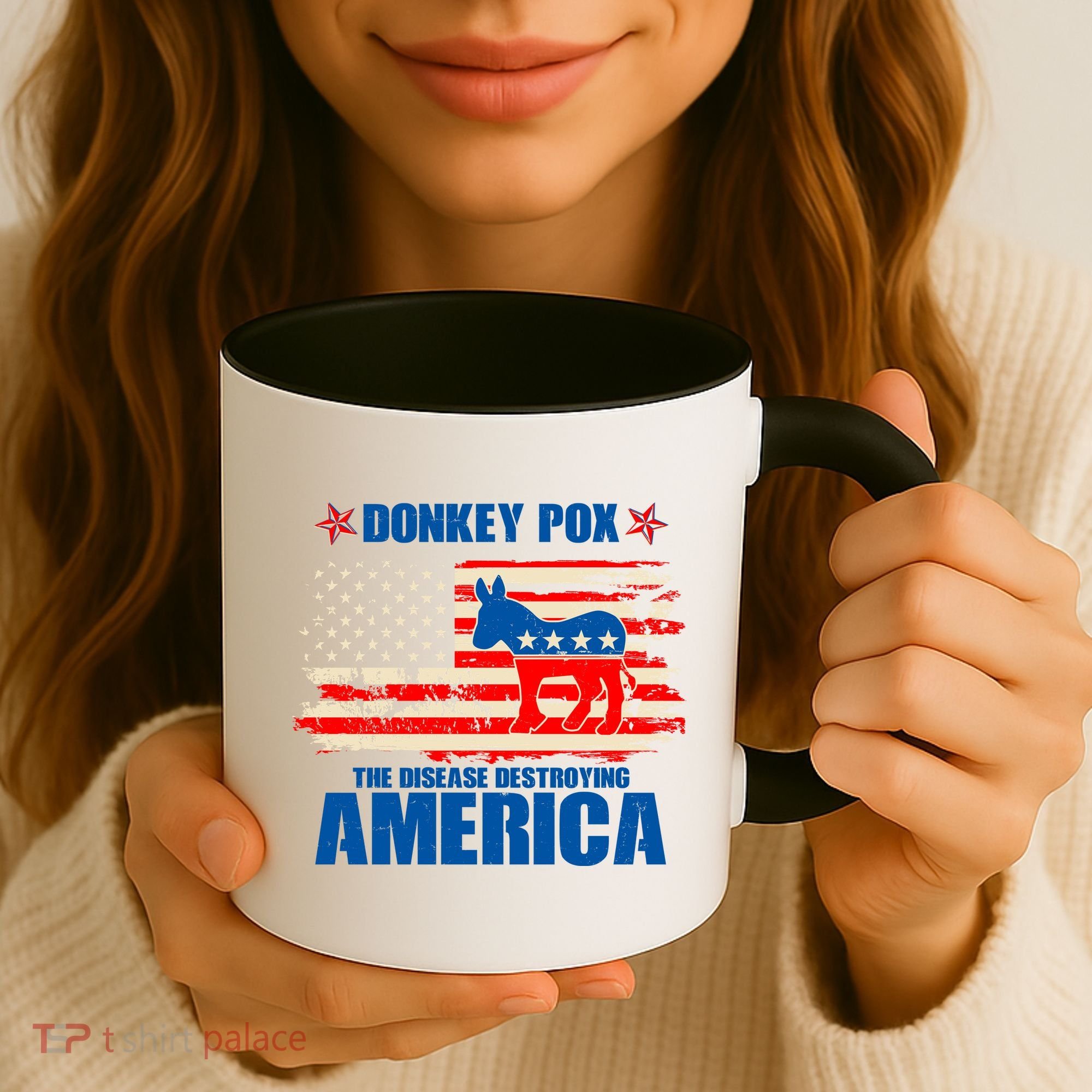 Distressed Donkey Pox The Disease Destroying America Coffee Mug