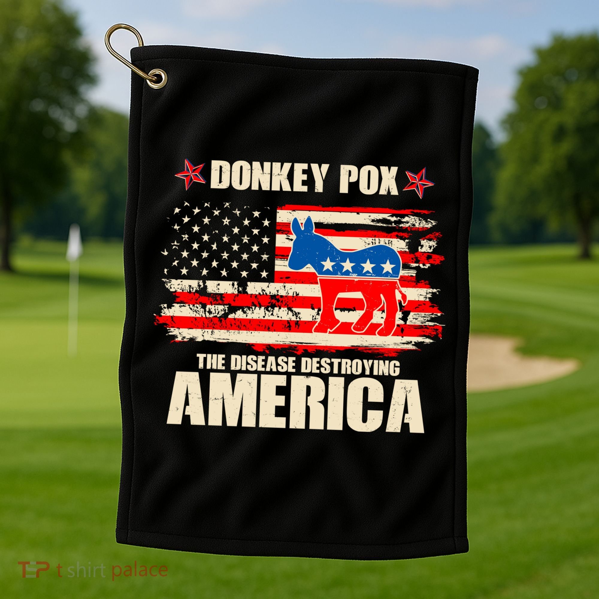 Distressed Donkey Pox The Disease Destroying America Golf Towel