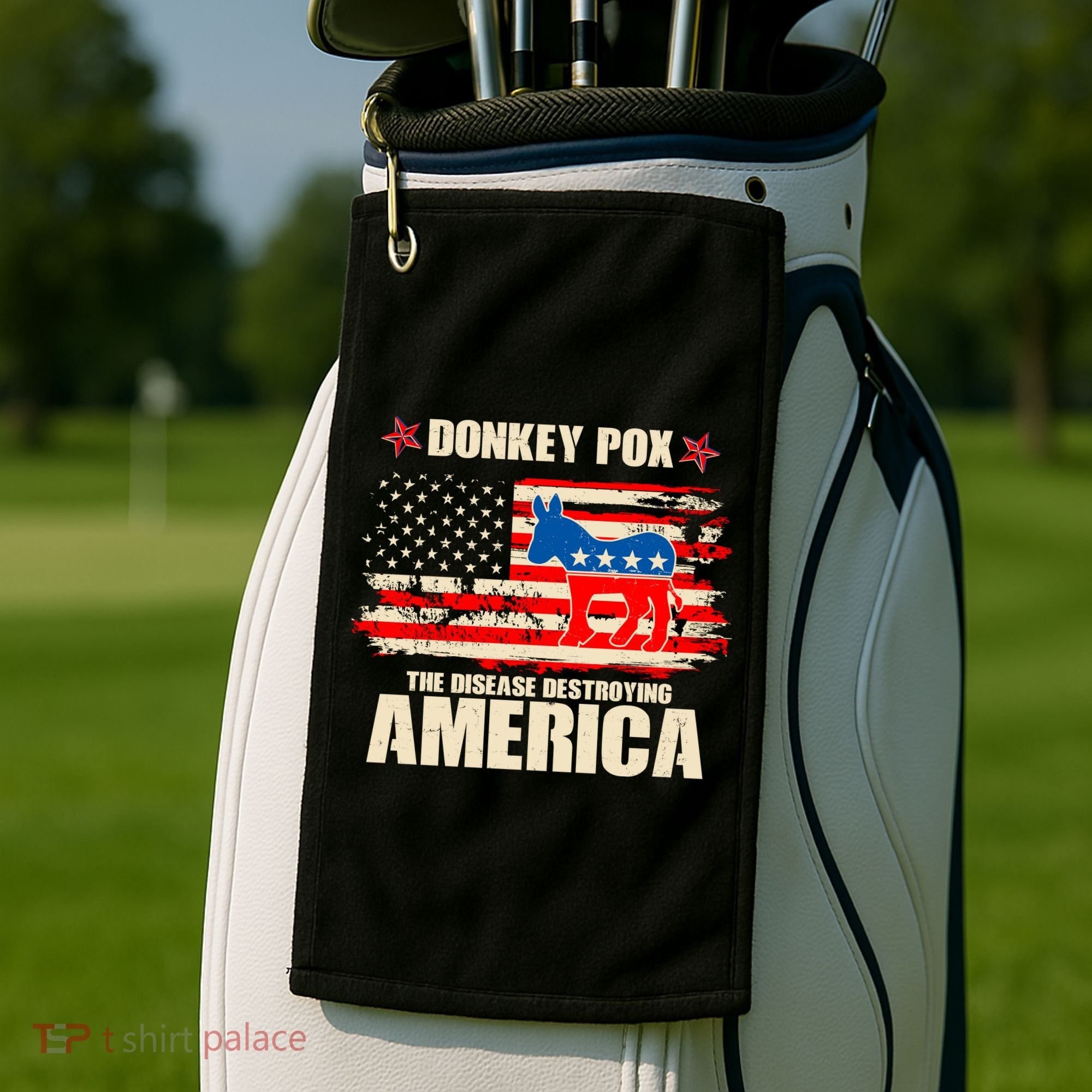 Distressed Donkey Pox The Disease Destroying America Golf Towel