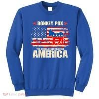 Distressed Donkey Pox The Disease Destroying America Sweatshirt thumb 0