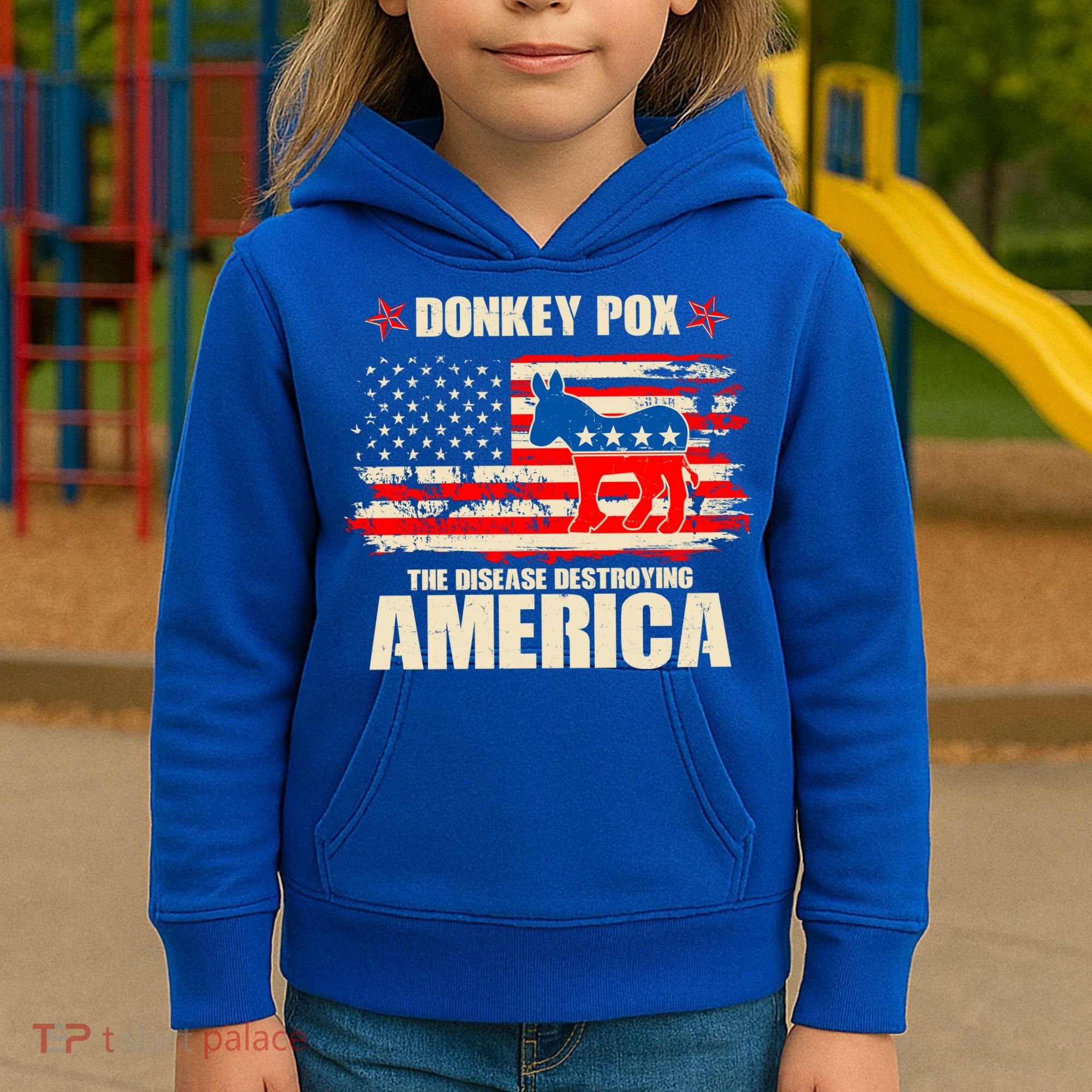 Distressed Donkey Pox The Disease Destroying America Kids Hoodie