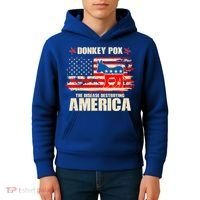 Distressed Donkey Pox The Disease Destroying America Kids Hoodie thumb 4