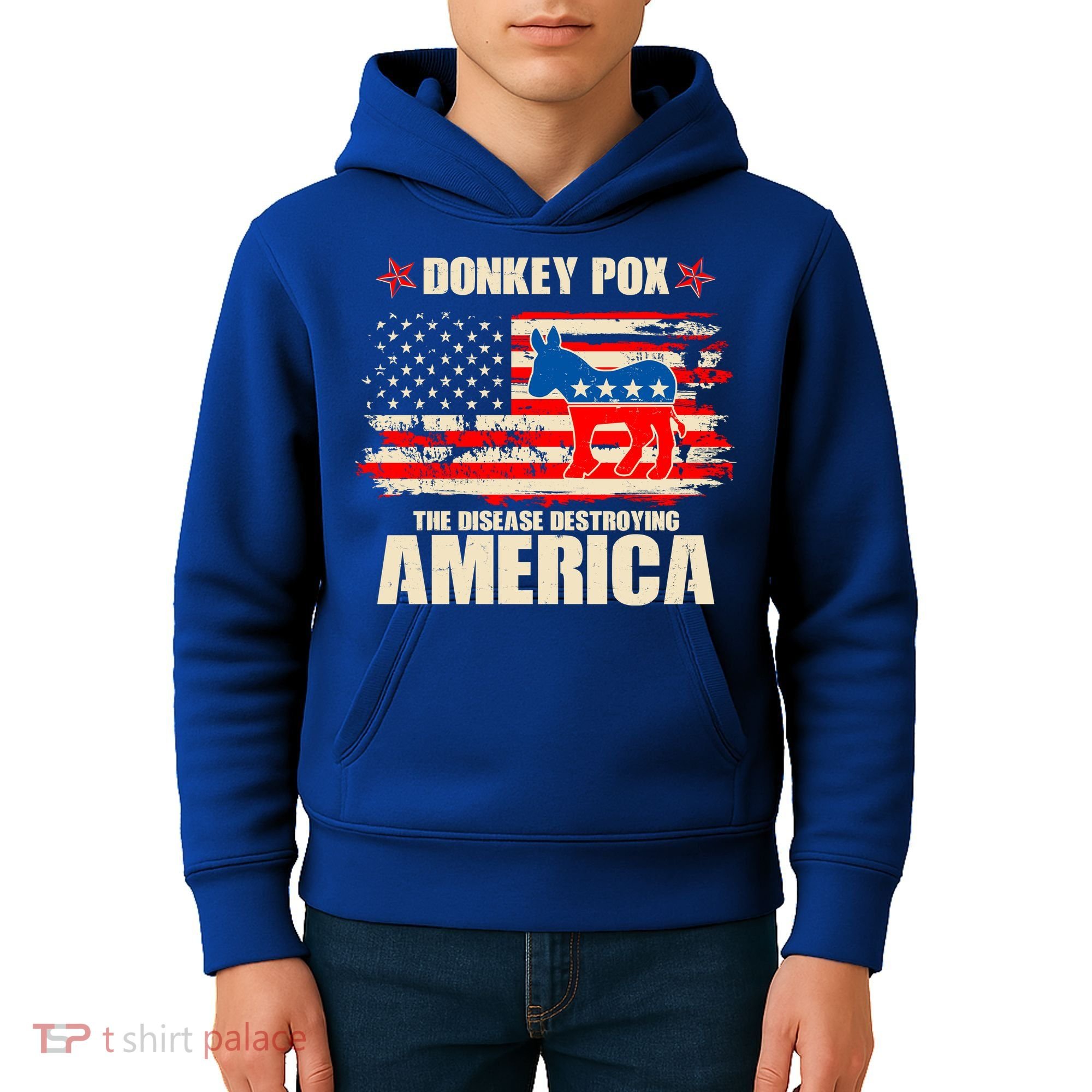 Distressed Donkey Pox The Disease Destroying America Kids Hoodie