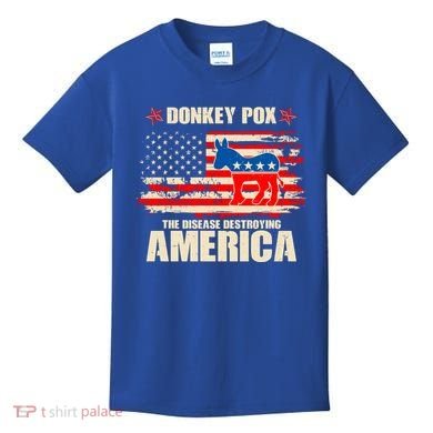Distressed Donkey Pox The Disease Destroying America Kids T-Shirt