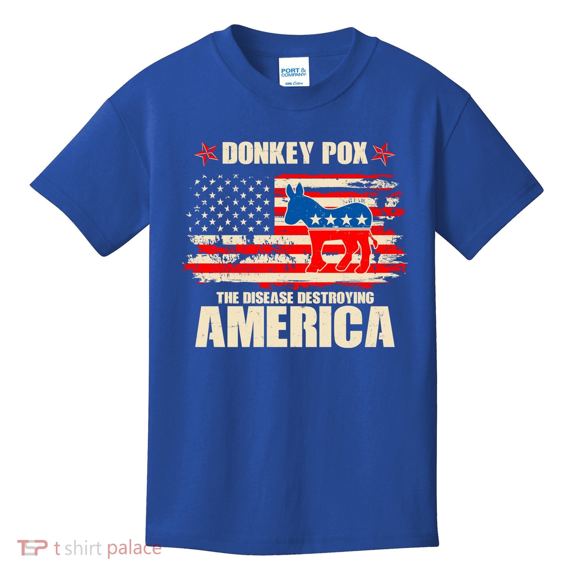 Distressed Donkey Pox The Disease Destroying America Kids T-Shirt